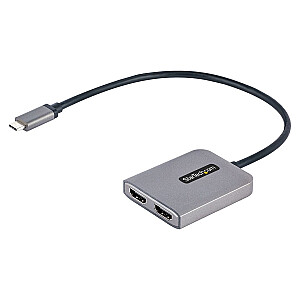 USB C DUĀLAIS HDMI MST HUB 4K/USB-C DAUDZMONITORU ADAPTERS