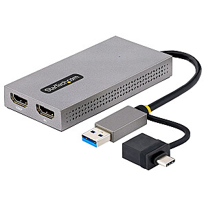 АДАПТЕР USB НА ДВОЙНОЙ HDMI/USB-A ИЛИ C 1X 4K 30 Гц 1X 1080P