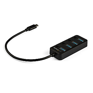 4 PORTU USB C HUB AR PIELĀGOTIEM IESLĒGŠANAS/IZSLĒGŠANAS/IZSLĒGŠANAS SLĒDZIEM