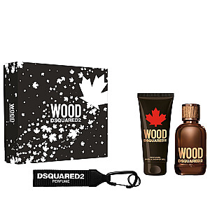SET DSQUARED2 Wood Pour Homme EDT aerosols 100 ml + DUŠAS GELS 100 ml + atslēgu piekariņš