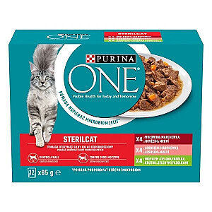 PURINA One Sterilcat смесь вкусов — влажный корм для кошек — 12 x 85 г