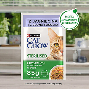 PURINA Cat Chow Sterilized Lamb and Beans — влажный корм для кошек — 4 x 85 г