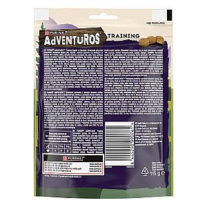 PURINA Adventuros Training cienasts ar brieža gaļu suņiem, 115 g