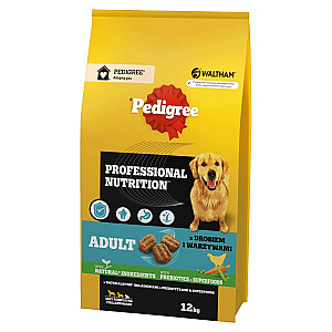 PEDIGREE Professional Nutrition Adult с птицей и овощами, средние и крупные породы - сухой корм для собак - 12кг