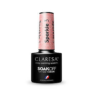 CLARESA Soak Off UV/LED Гибридный лак Sparkle 3 5г