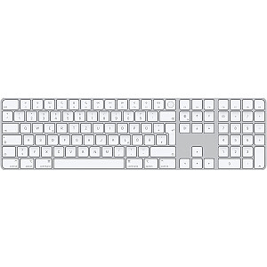 Раскладка DE — клавиатура Apple Magic Keyboard с Touch ID и цифровой клавиатурой, клавиатура (серебристая/белая, для Mac с чипом Apple)