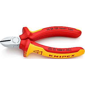 Бокорезы KNIPEX, изоляция VDE 70 06 125, кусачки (красные/желтые, длина 125 мм)