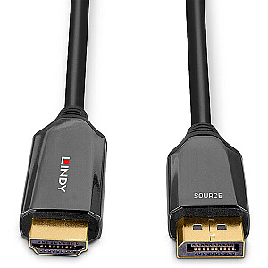 Кабель-переходник Lindy Active DisplayPort > HDMI 8K60 (черный, 2 метра)