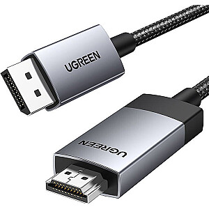 Ugreen DisplayPort — HDMI kabelis 2 m, pelēks (15774)