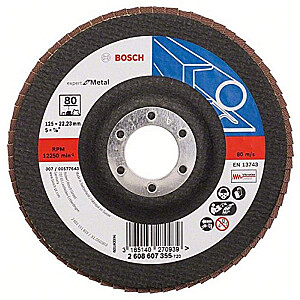 Лепестковый диск Bosch X551 Expert for Metal 125 мм (зернистость 80)