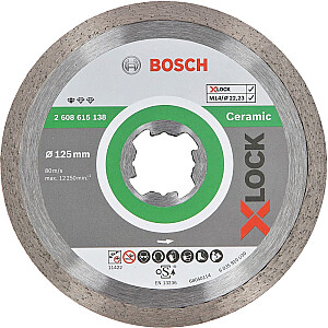 Алмазный отрезной диск Bosch X-LOCK Standard для керамики 125 мм (O 125 мм x 22,23 x 1,6 x 7)