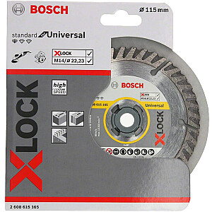 Dimanta griešanas disks Bosch X-LOCK Standard for Universal 115 mm (O 115 mm x 22,23 x 2 x 10)