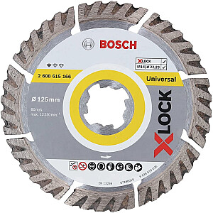 Bosch X-LOCK dimanta griešanas disks, standarta universāls, 125 mm (O 125 mm x 22,23 x 2 x 10)