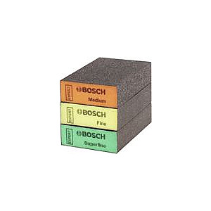 Стандартный набор шлифовальных блоков Bosch EXPERT S471, 3 шт., шлифовальная губка (разноцветная, 97 x 69 x 26 мм)