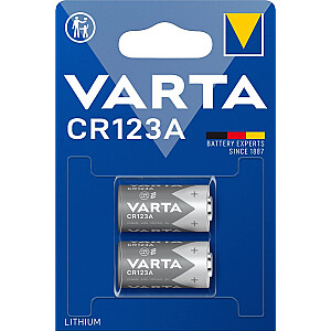 Varta LITHIUM cilindrisks CR123A, akumulators (2 gab, CR123A)