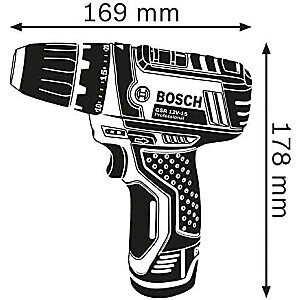 Akumulatora skrūvgriezis Bosch GSR 12V-15 Professional komplekts, urbjmašīna (zils/melns, 2 litija jonu akumulatori 2,0 Ah, 25 biti)