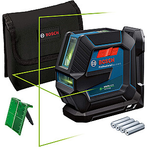 Линейный лазер Bosch GLL 2-15 G Professional, перекрестный лазер (синие/черные, зеленые лазерные линии)