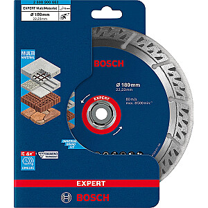 Алмазный отрезной диск Bosch Expert MultiMaterial, O 180 мм (диаметр 22,23 мм)