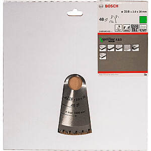 Bosch Optiline Wood ripzāģa asmens, 216 mm, 48Z (cauruma diametrs 30 mm, slīpzāģiem un leņķzāģiem)