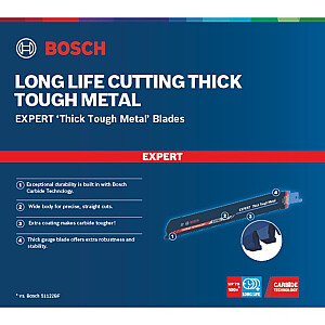 Virzuļzāģa asmens Bosch Expert &#39;Thick Tough Metal&#39; S 1155 CHC, 10 gabali (garums 225 mm)
