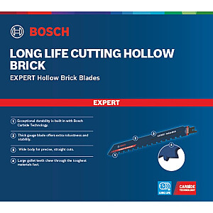 Полотно для сабельной пилы Bosch Expert &#39;Hollow Brick&#39; S 1543 HM, 3 шт. (длина 240 мм)