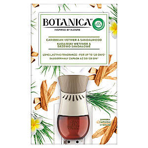 AIR WICK Botanica Long Lasting Fragrance ilgstošs aromāts līdz 120 dienām Karību jūras vetivērijas un sandalkoka aromāts 19 ml
