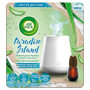 AIR WICK SET Essential Mist Aroma Paradise Island gaisa atsvaidzinātājs + uzpilde Fiji Water &amp; Fresh Aloe 20 ml