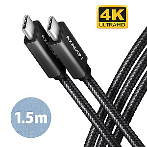 BUCM32-CM15A Кабель USB-C - USB-C 3.2 Gen 2, 1,5 м, PD 100 Вт, 5 А, 4K HD, ALU, плетеный, черный