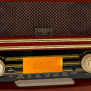 ADLER Retro radio. Bluetooth tehnoloģija