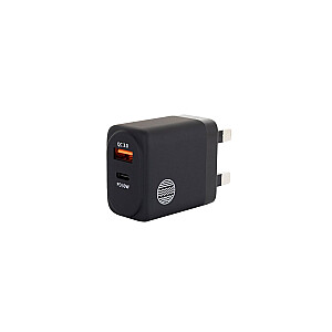 LĀDĒTĀJS 1 USB + 1 USBC UK/PORT 30W