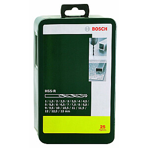 Bosch HSS-R-Metal grąžtas - rinkinyje 25 vnt.