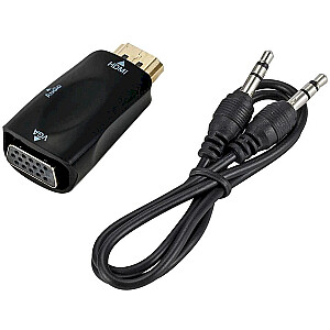 Fusion video signāla pārveidotājs HDMI uz VGA (+ audio) melns