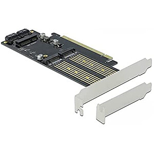 Karta DeLOCK PCIe x16> 2x M.2KeyB + 1xmSATA