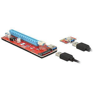 DeLOCK Riser Card PCI x1> x16 USB kabelis - strāvas savienotājs