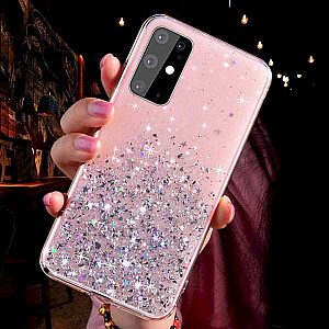 Fusion Glue Glitter Back Case Silikona Aizsargapvalks Priekš Apple iPhone 11 Pro Rozā