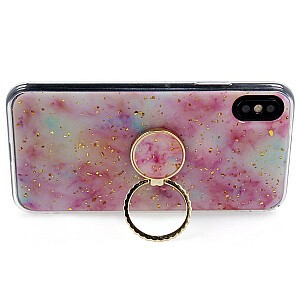 Fusion Marble Ring Back Case Silikona Aizsargapvalks Priekš Apple iPhone 11 Pro Rozā