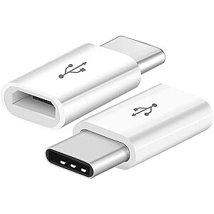 Fusion Universāls Adapteris Micro USB uz Type-C (USB-C) USB Savienojums Balts