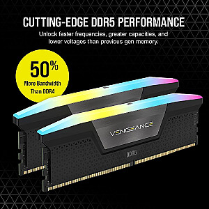 Corsair 32 GB DDR5-6400 atmiņas komplekts (melns, CMH32GX5M2B6400C36, Vengeance RGB)