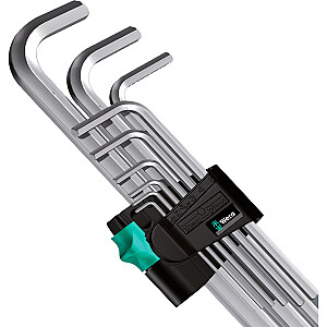 Wera 950/9 Набор Г-образных ключей Hex-Plus 5, 9 предметов, отвертка (со стопорной скобой)