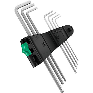 Wera 950/9 L-raktų rinkinys Hex-Plus 2, 9 vnt., atsuktuvas (su fiksavimo segtuku)