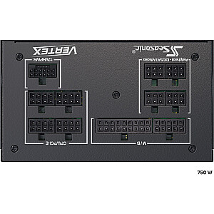 Seasonic VERTEX GX-750 750 W datora barošanas avots (melns, 3x PCIe, kabeļa pārvaldība, 750 W)