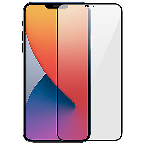 Fusion Full Glue 5D Tempered Glass Aizsargstikls Pilnam Ekrānam Apple iPhone 12 Pro Max Melns