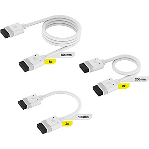 Комплект кабелей Corsair iCUE LINK, 600/200/100мм (белый, 5 шт.)