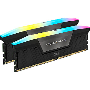 Corsair DDR5 — 96 ГБ — 6400 — CL — 32 (2x 48 ГБ), двойной комплект, ОЗУ (черный, CMH96GX5M2B6400C32, Vengeance RGB, INTEL XMP)