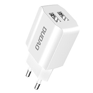 Dudao Universāls 5V / 2.4A Tīkla Lādētājs 2x USB Balts