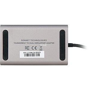 Адаптер Sonnet Thunderbolt 3 > Dual DisplayPort (серый/черный, 30 см)