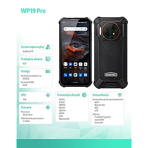 Смартфон WP19 Pro 8/256 ГБ, 22000 мАч, NFC, черный