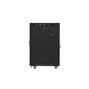 Szafa stojąca 19 cali 22U 600x800 drzwi szklane LCD (flat pack) v2 czarna