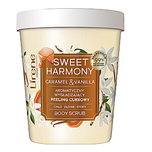 LIRENE Dermo Sweet Harmony Body Scrub aromātisks izlīdzinošs cukura skrubis karameles un vaniļas 200g