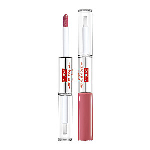 PUPA Made To Last Lip Duo Liquid Lip Color Color &amp; Topcoat Водостойкая долговечная водостойкая жидкая помада и блеск для губ 008 2x4 мл